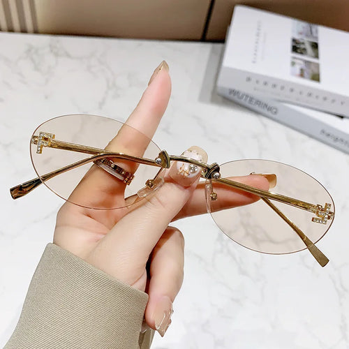 European and American fashionable frameless metal sunglasses