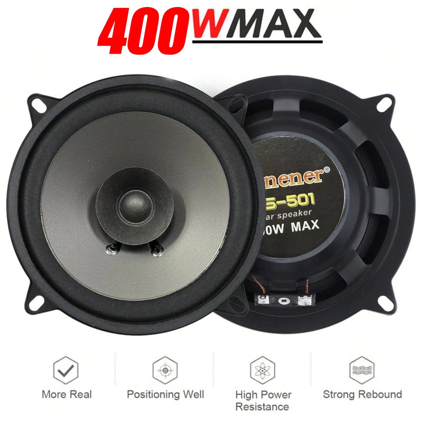 4/5/6 Inch Car Speakers 300-600W 2-Way Vehicle Door Auto Audio Music
