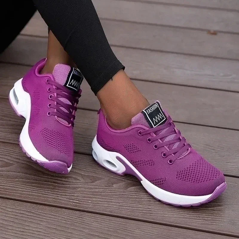 Women Casual Shoes Breathable Walking Mesh Flat Shoes Platform