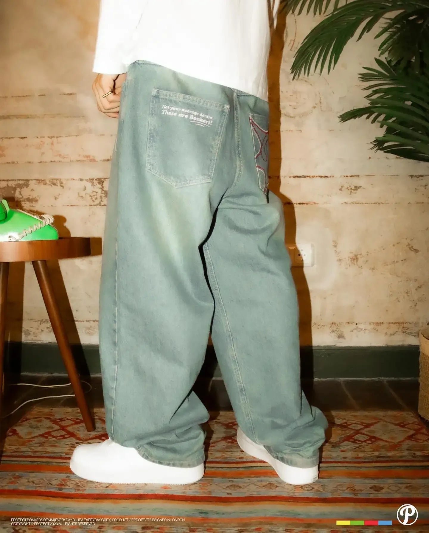 Streetwear PROTECT Jeans Y2K mens Pants Harajuku Hip Hop Letter