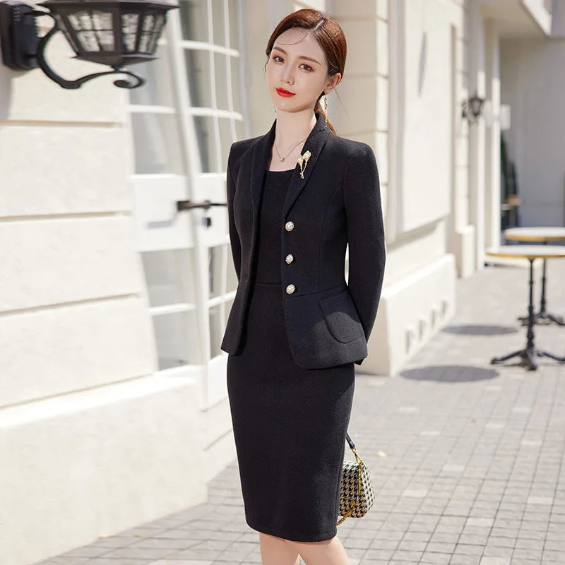2023 New Autumn Work Wear Women's Suit Elegant Solid Blazer