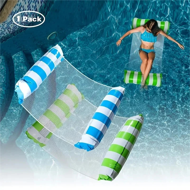 Foldable Floating Water Hammock Float Lounger Inflatable Pool Mat