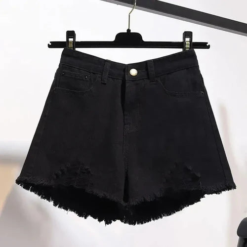 Summer Women's Cowboy Shorts Korean High Waist Casual Denim Shorts
