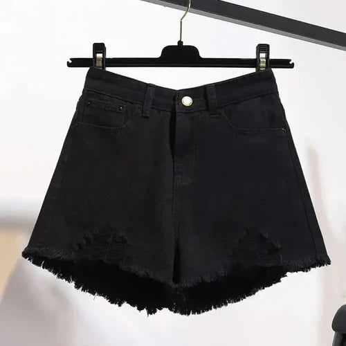 Summer Women's Cowboy Shorts Korean High Waist Casual Denim Shorts