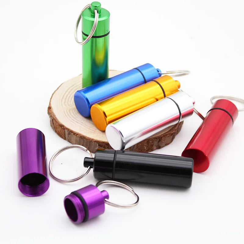 Metal Original Mini Small Pillbox Keychain For Medicines Pocket