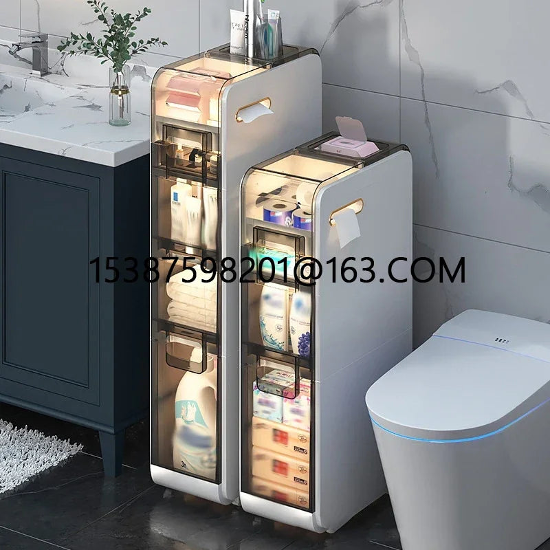 2/3/4Layer Toilet Storage Cabinet Bathroom Drawer Closestool Crevice