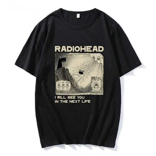 Radiohead T Shirt Men Vintage Classic Tees North America Tour Rock Boy
