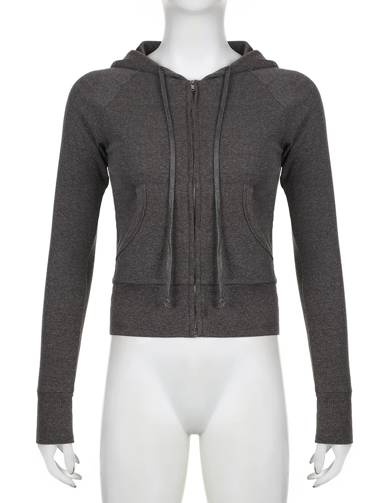IAMSURE Casual Streetwear Basic Hooded Pockets Sweatshirt Tracksuit