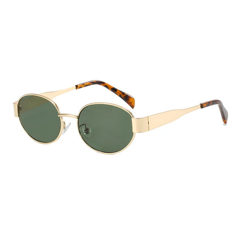 Retro Small Oval Sunglasses Men Women Luxury Metal Round Sun Glasses