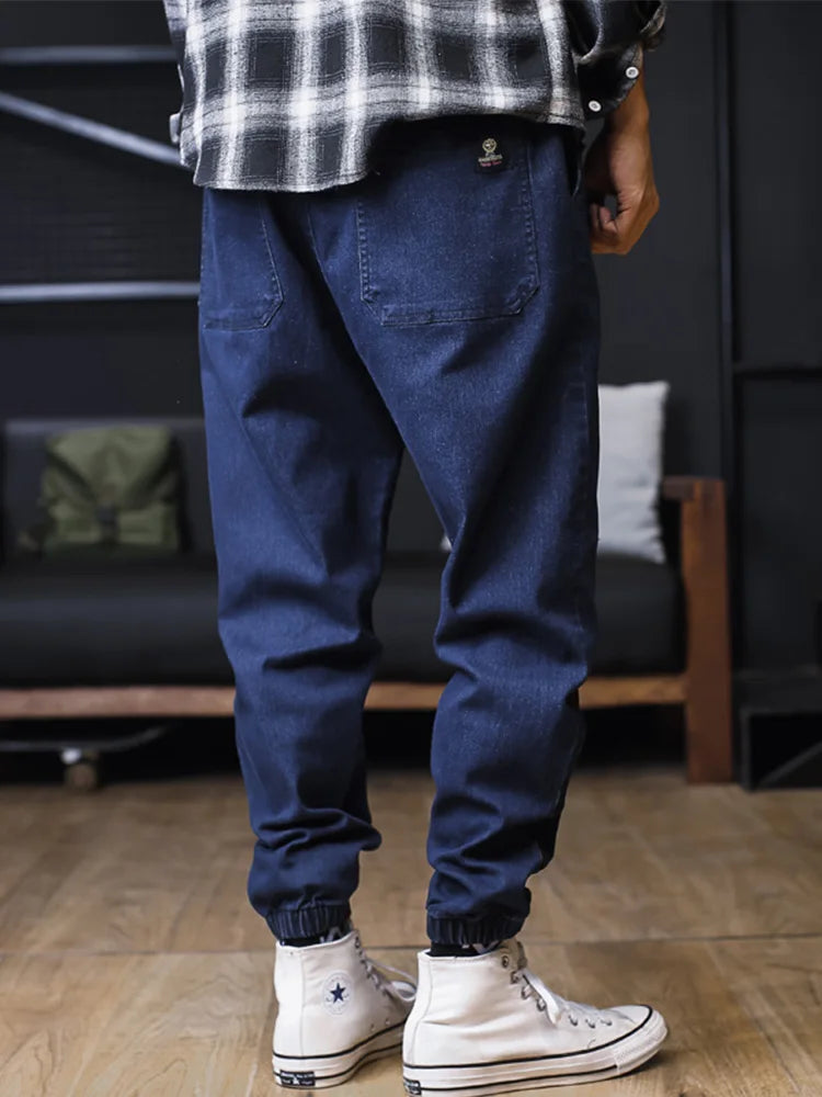 Plus Size Jeans Men Loose Joggers Streetwear Harem Jeans Cargo Pants