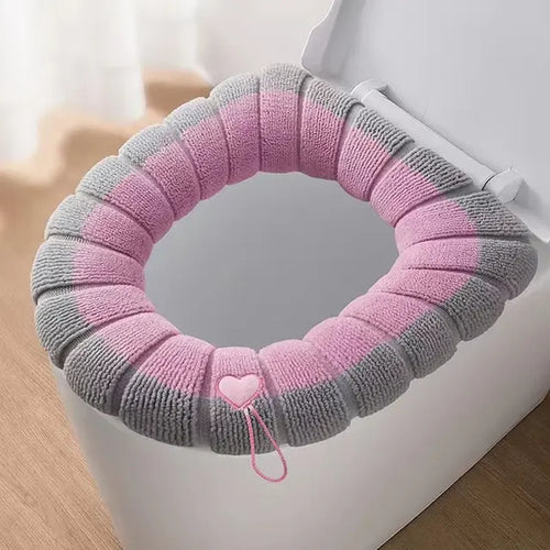 Knitted Warm Toilet Cover with Carry Handle Four Seasons Thickened