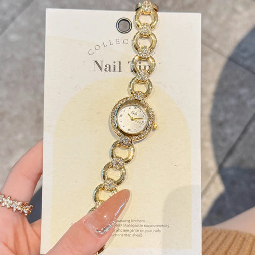 Fashion ethos Minimalist luxury gold disc with quartz women's watch
