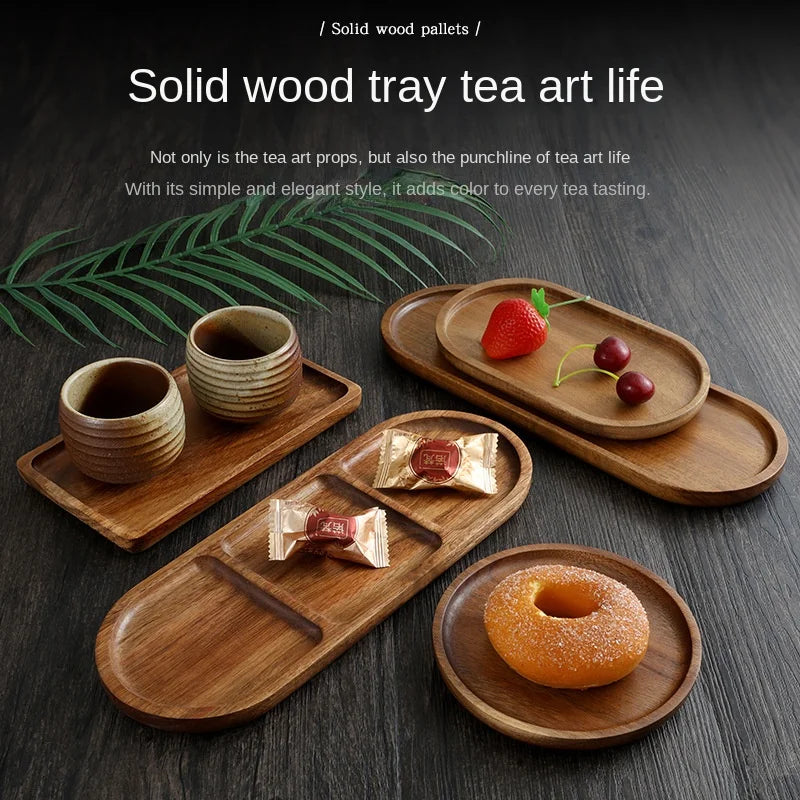 Japanese solid wood fruit plate factory wholesale wooden tray