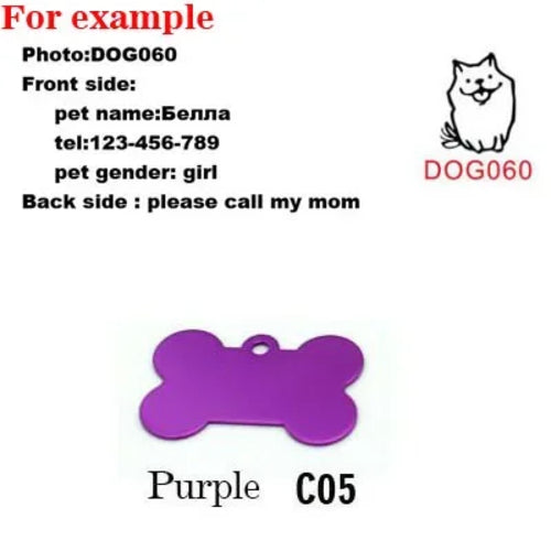 2pcs/lot Pet Dog Cat ID Name Tag Identification Pet Collar Kitten