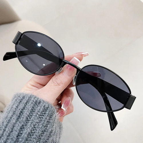 Fashion Oval Sunglasses Women Retro Trend Outdoor Metal Sun Glasses