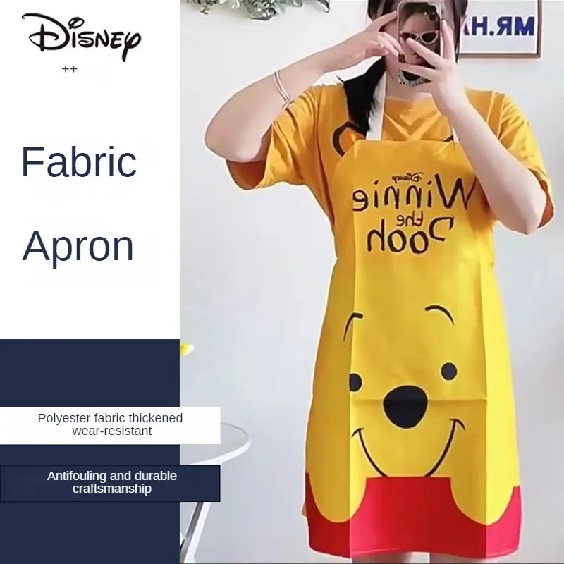 Disney Winnie the Pooh Apron Linen Cartoon Printing Apron Man Woman