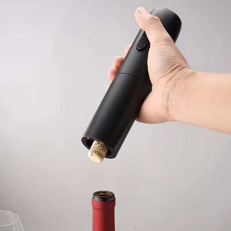 Electric Wine Opener Set with Corkscrew, Stopper, and Pourer -
