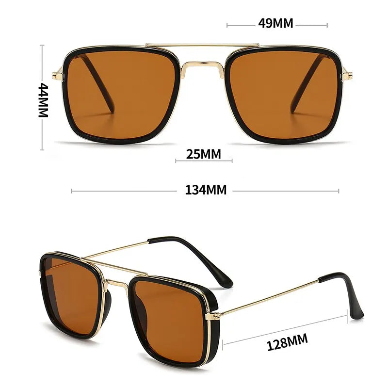 Fashion Sunglasses European and American Metal Small Square Frame