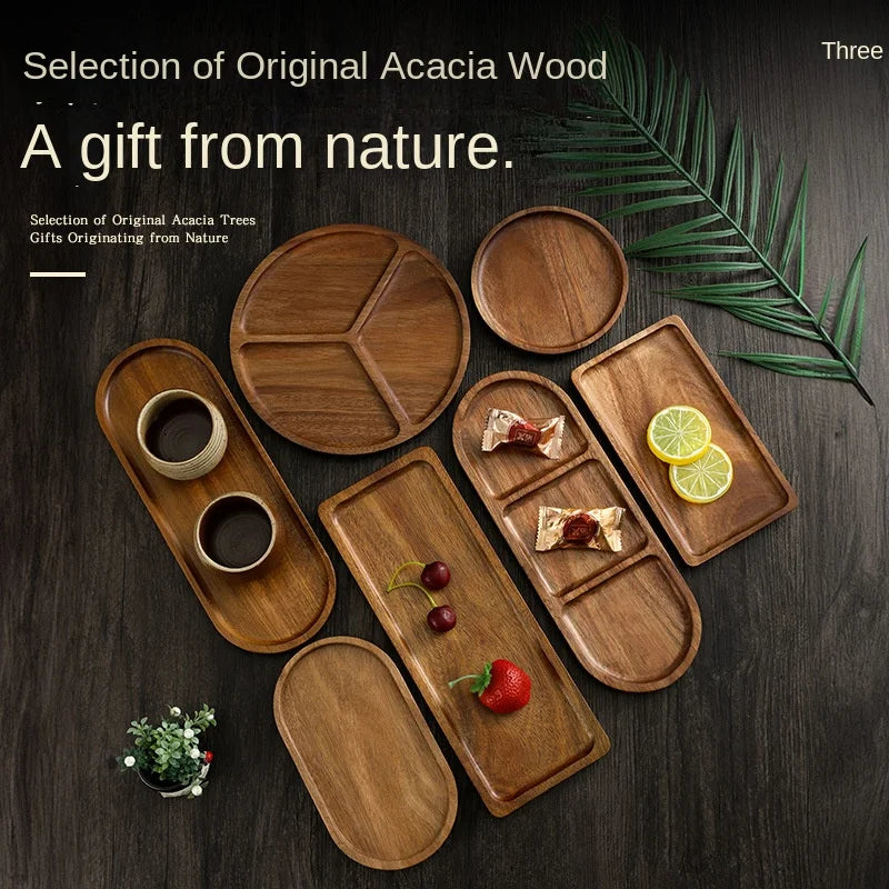 Japanese solid wood fruit plate factory wholesale wooden tray