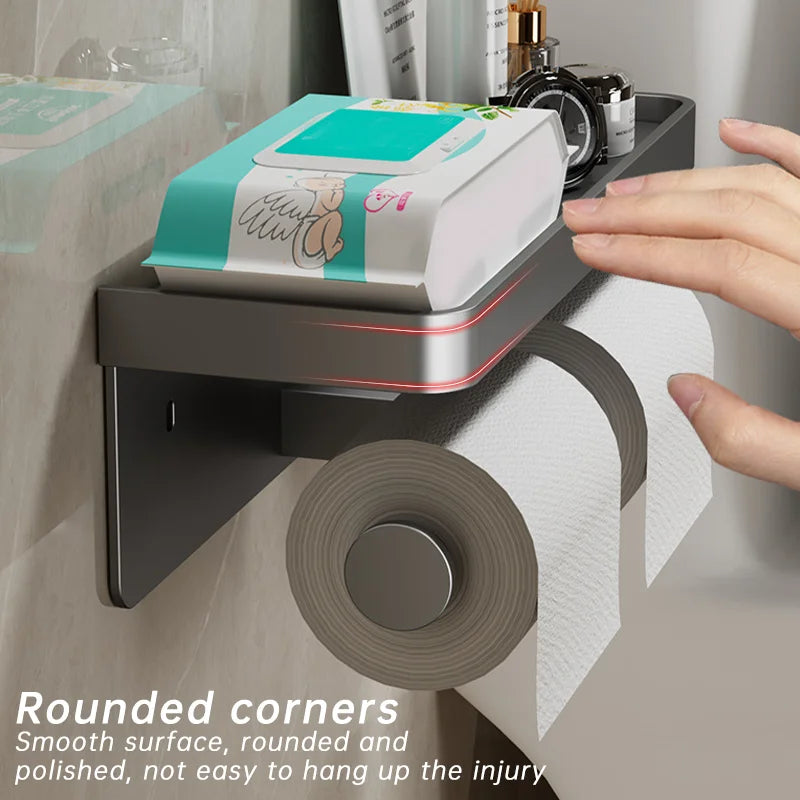Toilet Paper Holder Wall-Mounted Aluminum alloy Toilet paper holder