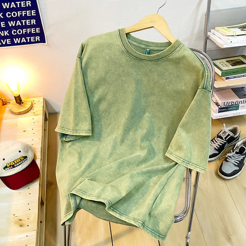 Vintage Snowflake Point Solid Color T-Shirts For Men Women 100% Cotton