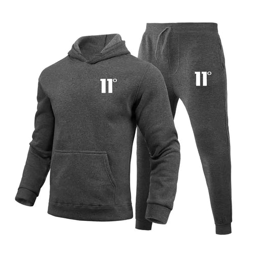 Fashion 11 Print Tracksuit for Men Hooded Sweatshirt and Sweatpants