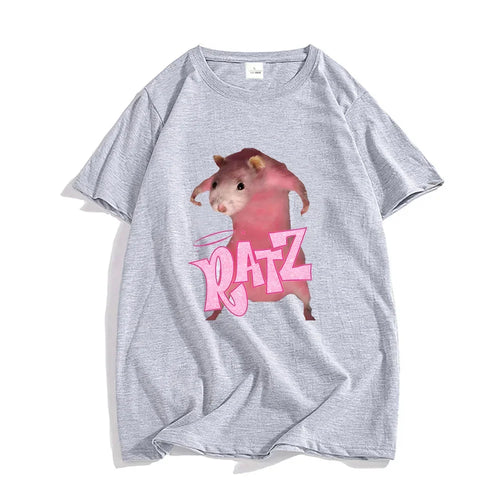 Ratz Mouse Cartoon Printed Women's T-shirt Casual Short Sleeve T-shirt