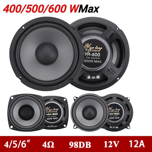 4/5/6 Inch Car Speakers 600W 2-Way Vehicle Door Audio Music Stereo