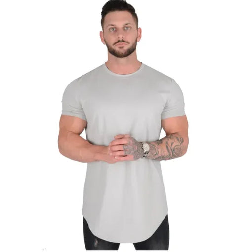 Muscle Fitness T-shirt Summer Men's Athleisure Workout short sleeve