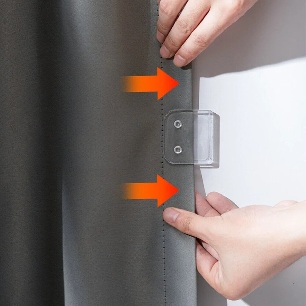 4Pcs Shower Curtain Clips Windproof Self-adhesive Shower Curtain Clips
