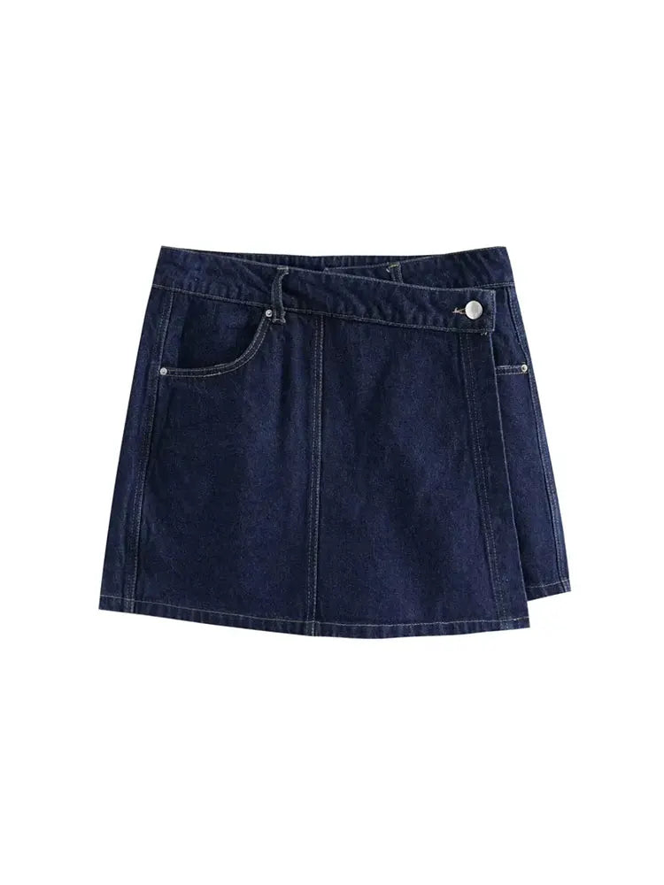 TRAF 2024 Women's Fashion Flip Pocket Decoration Short Flip Collar