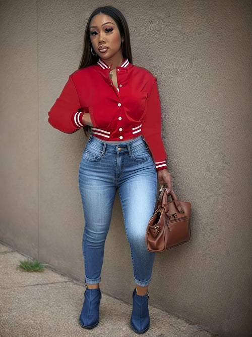 Spring and Autumn European and N Women's Pure Color Jacket
