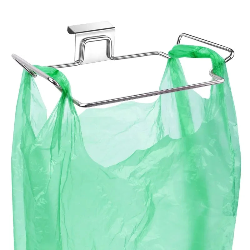 Stainless Steel Trash Bag Holder Garbage Storage Holder Kitchen Trash
