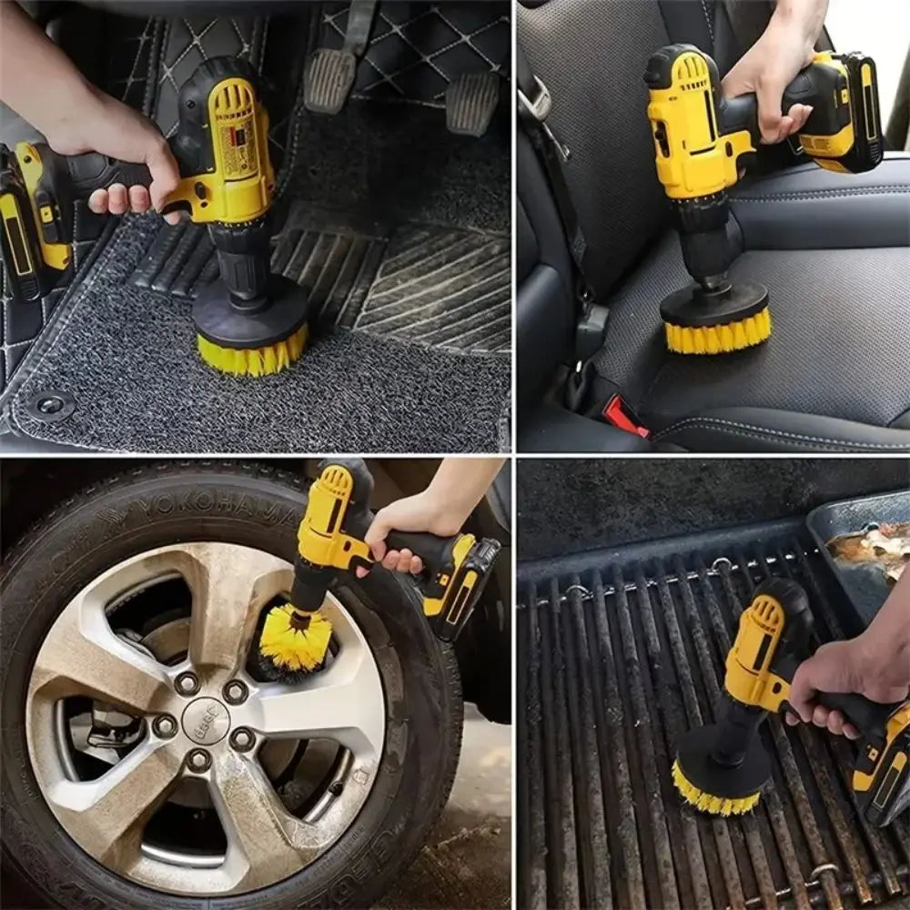 3pcs Drill Brush Attachment Set Power Scrubber Brush With Drill Scrub