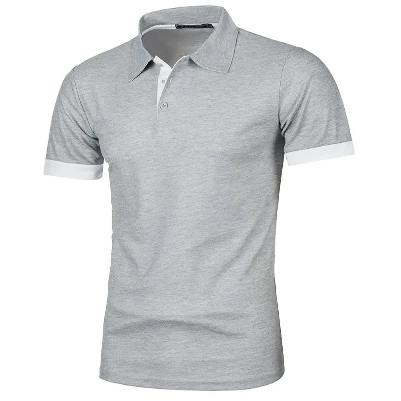 New Mens Short Sleeve Polo Shirt Solid Color Streetwear Lightweight