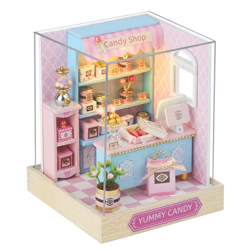 Magic Wooden Doll House Mini Kit DIY Handmade Assembly Model Building