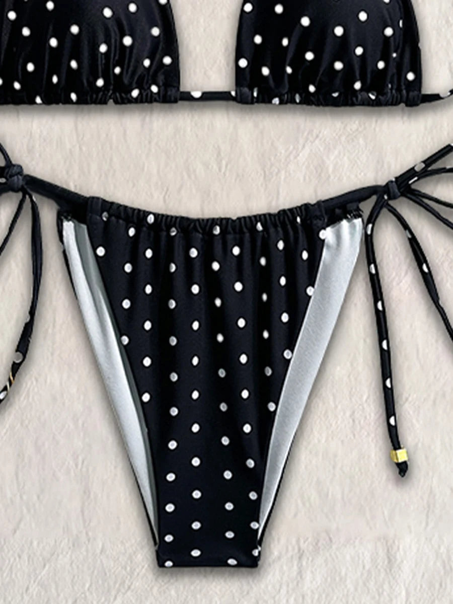 Micro Bikini Sexy Swimsuits For Women 2025 Swimwear Dot Brazilian Bikini Set Thong Biquini Swim Suits String Beachwear Female