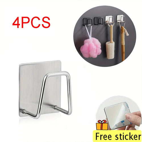 1-2Pcs Kitchen Sink Sponge Rack Drain Storage Holder Self Adhesive