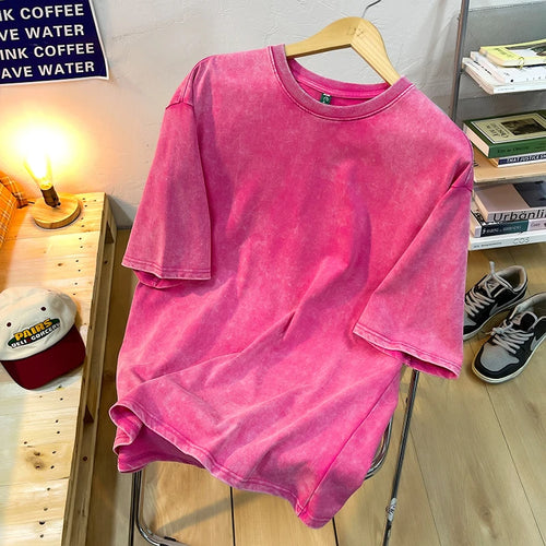 Vintage Snowflake Point Solid Color T-Shirts For Men Women 100% Cotton