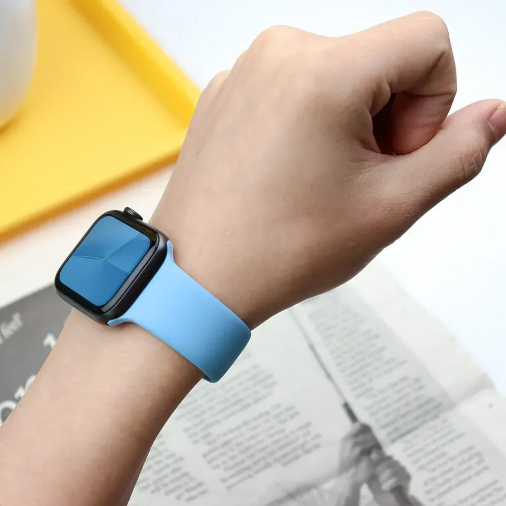Silicone Band For Apple Watch strap 44mm 45mm 40mm 41mm 42-38mm 45 mm