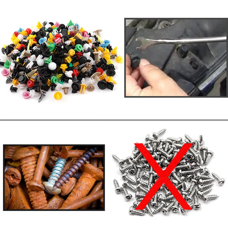 100/50 Pcs Car Clips Fastener Screws Bumper Interior Decoration Auto