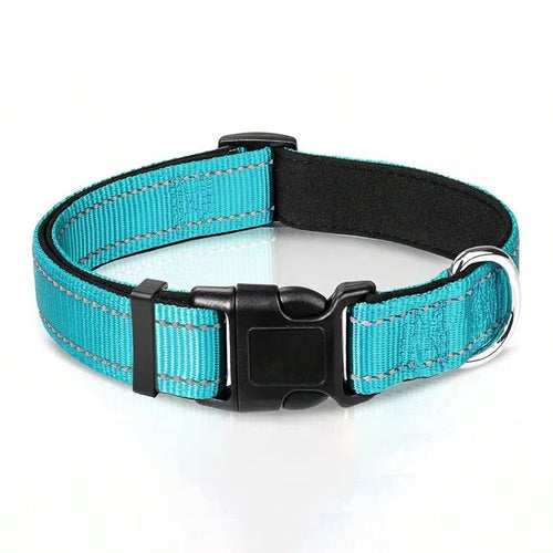 Reflective Dog Collar Soft Padded Breathable Safety Stripes Adjustable