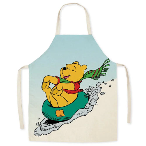 Disney Winnie the Pooh Apron Linen Cartoon Printing Apron Man Woman