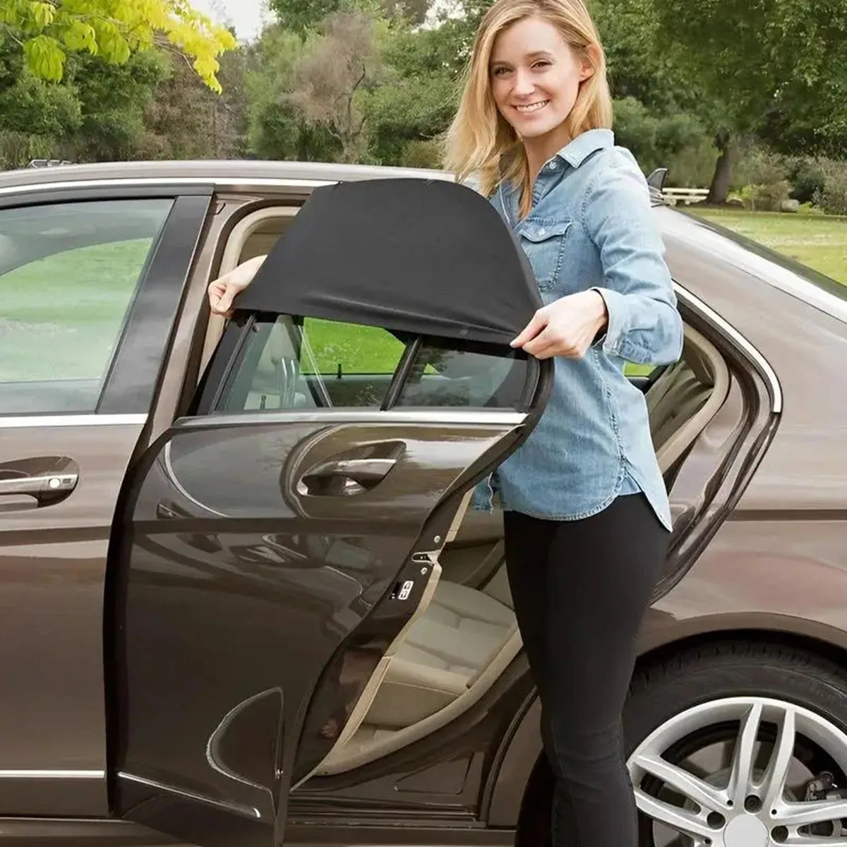 1Pair Car Window Sunshade Mesh Auto Rear Side Window Car Styling