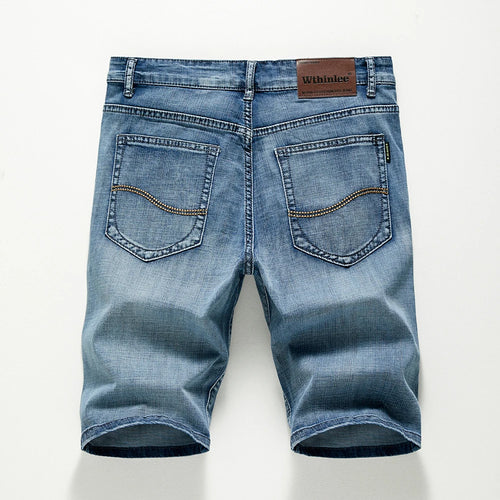 Summer Shorts Jeans Men Denim Pants Stretch Dark Blue Fashion Design