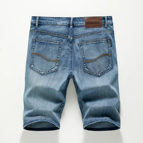 Summer Shorts Jeans Men Denim Pants Stretch Dark Blue Fashion Design