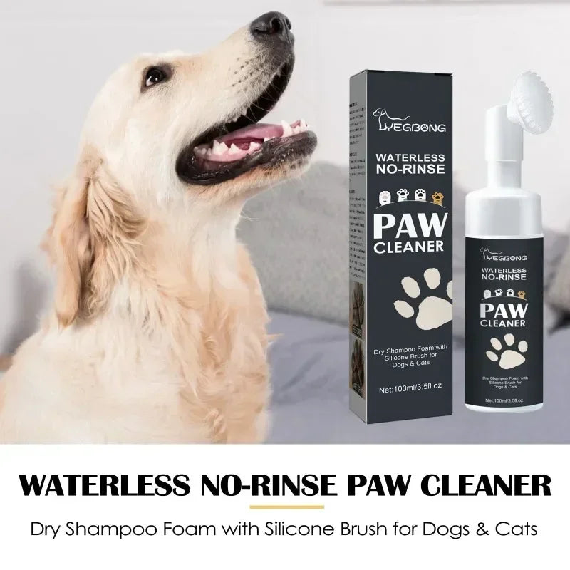 Dog Paw Washing Foam Pet Foot Cleaning Foam Rinse-free Paw Cleaner No