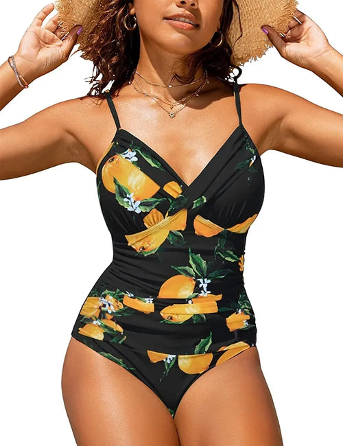 S - XXL Sexy Wrinkled One Piece Swimsuit Women Swimwear Female