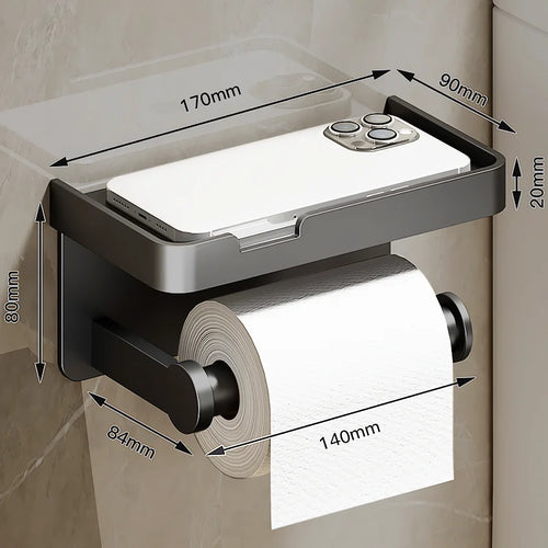 Toilet Paper Holder Wall-Mounted Aluminum alloy Toilet paper holder