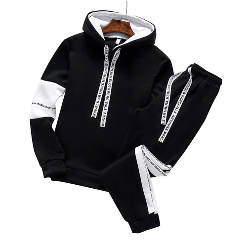 2025 Winter Hoodie Sets Men Tracksuit Casual Hoodies Sweatshirt Piece